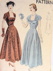 6601 VOG 40S BIAS CIRCULAR SQ NECK SLVS OR NOT DRESS PATTERN 12
